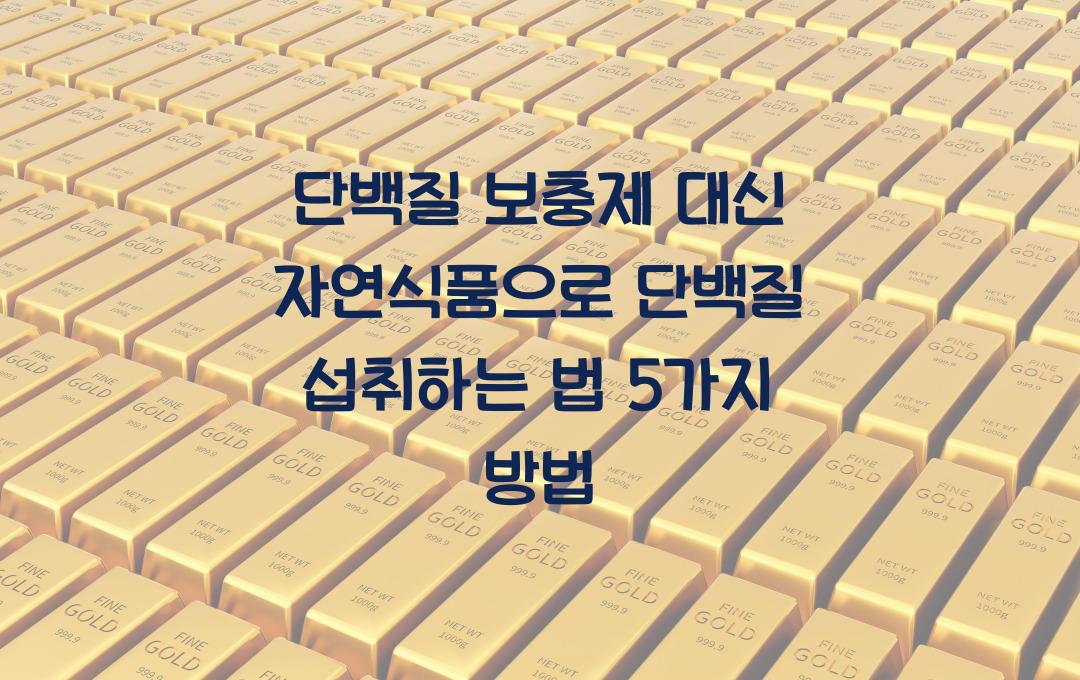 단백질 보충제 대신 자연식품으로 단백질 섭취하는 법