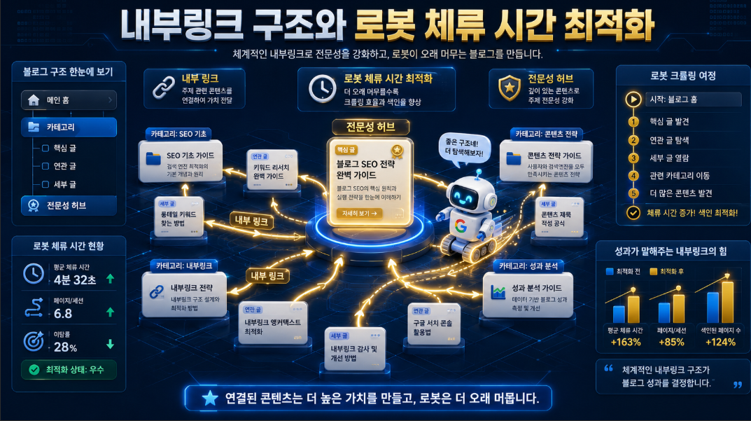 로봇의 체류 시간을 늘리고 전문성을 증명하는 촘촘한 내부 링크 및 계층 구조 설계