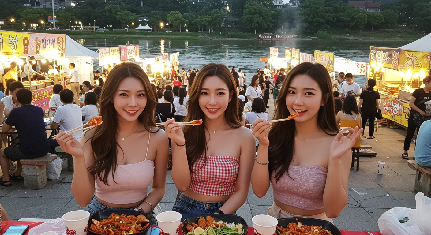 축제를 즐기는 여인들