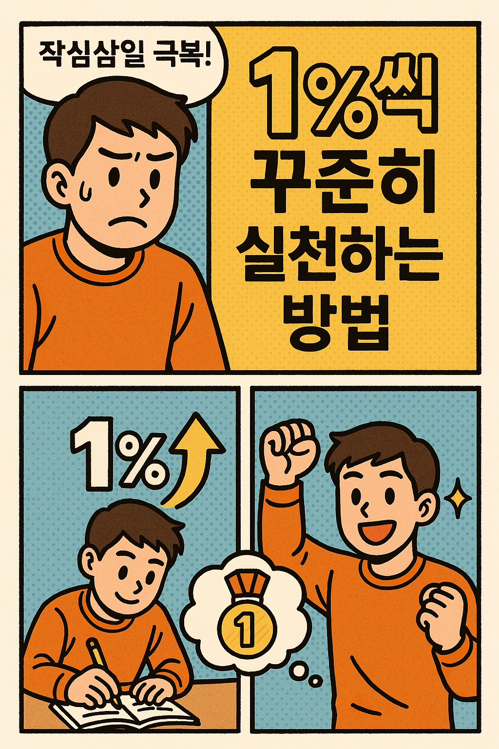 작심삼일 극복! 1%씩 꾸준히 실천하는 방법