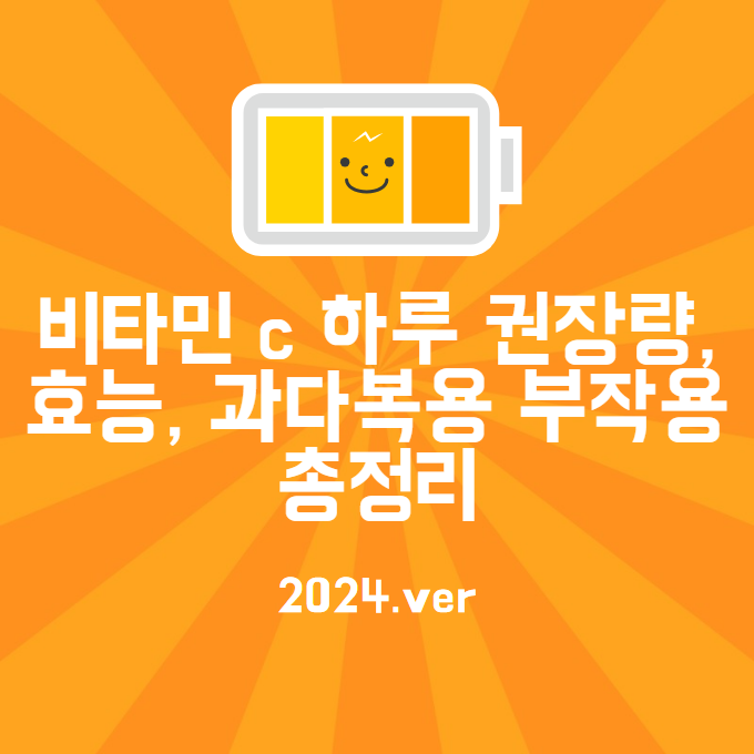 비타민 c 하루 권장량, 효능, 과다복용 부작용 총정리 (2024ver)
메인 키워드