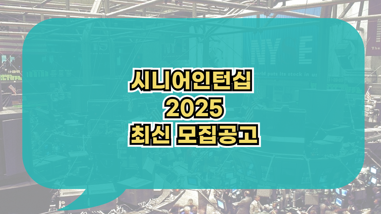 시니어인턴십 기업 2025 최신 모집공고