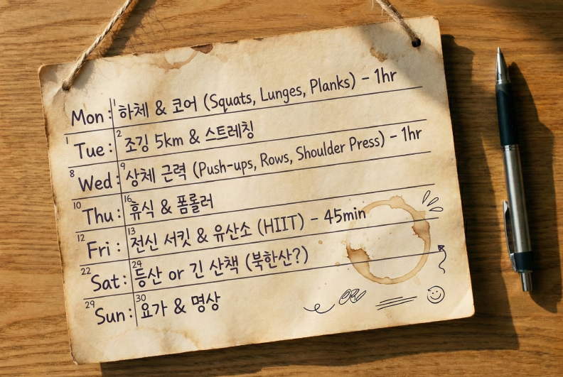 체계적인 체중 감량을 위한 걷기 운동 주간 계획표