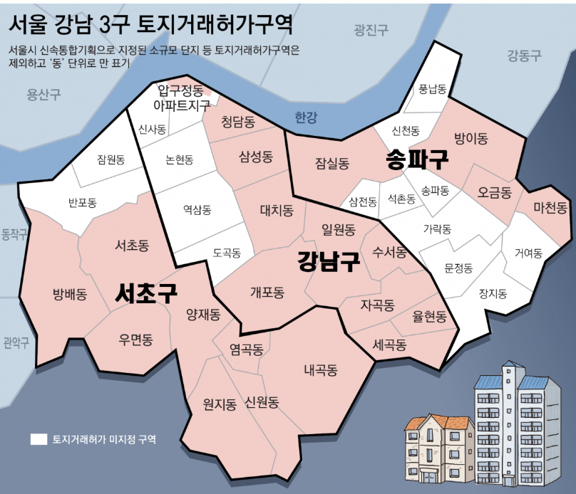 토지거래허가구역, 강남3구·용산구 아파트 더 넓은 범위로 묶는다