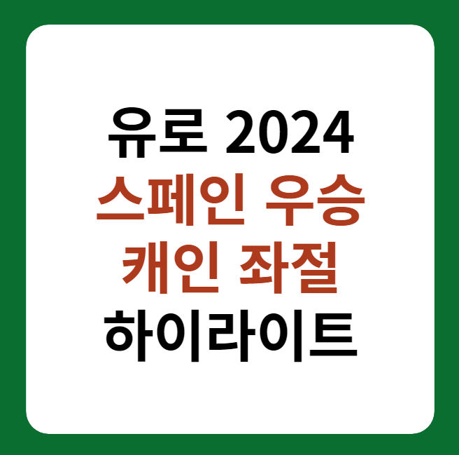 스페인 우승 유로 2024 결승전 하이라이트