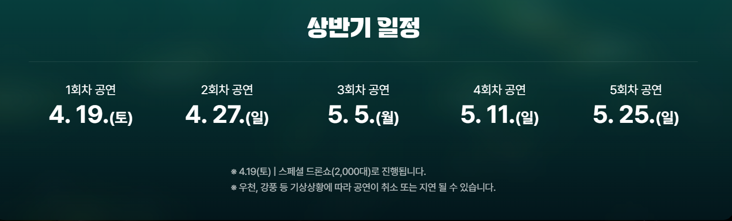 2025 드론라이트쇼 일정