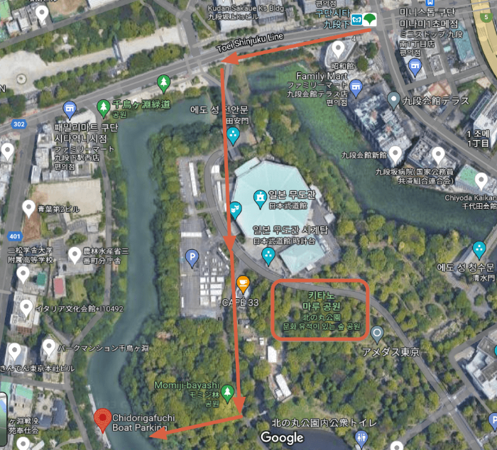 치도리가후치 추천 이동 경로2