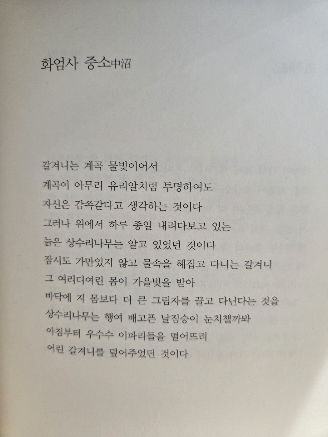 화엄사 중소(中沼) 시