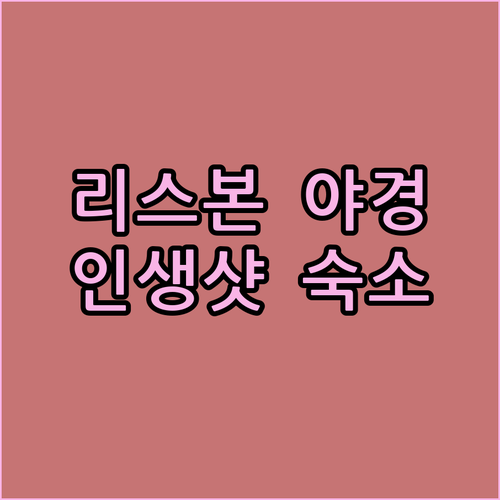 삼각대 없이 리스본 야경 인생 사진 ..