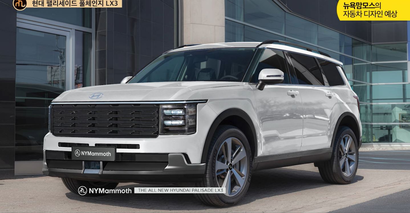 현대자동차가 야심하게 준비 중인 대형 SUV &#39;팰리세이드 풀체인지(LX3)&#39;의 예상도가 새롭게 등장해 이목을 끈다.