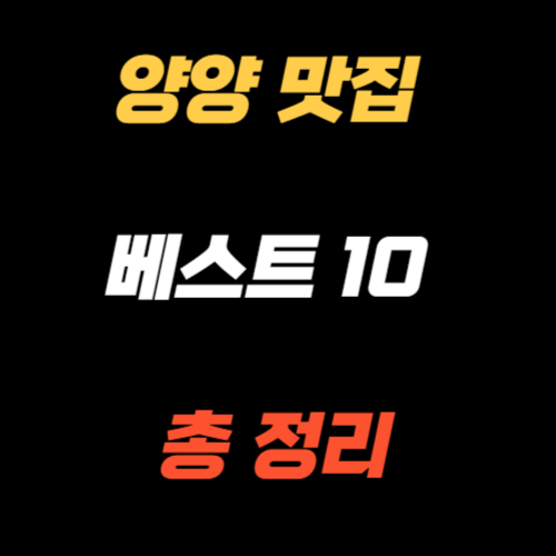 양양 맛집 베스트10