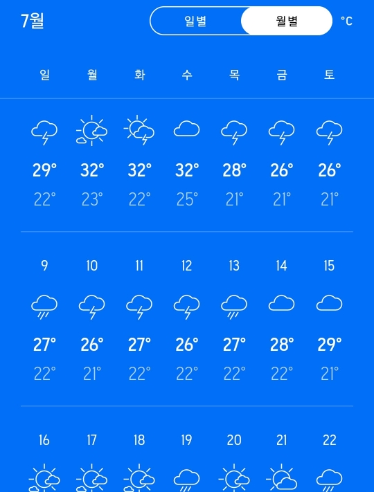 아큐웨더 7월 날씨