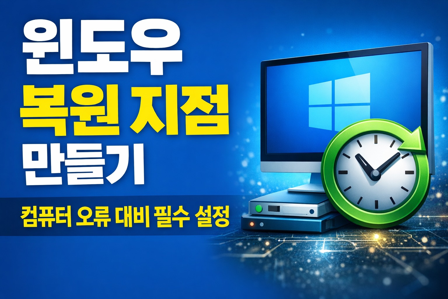 윈도우 복원 지점이 필요한 이유