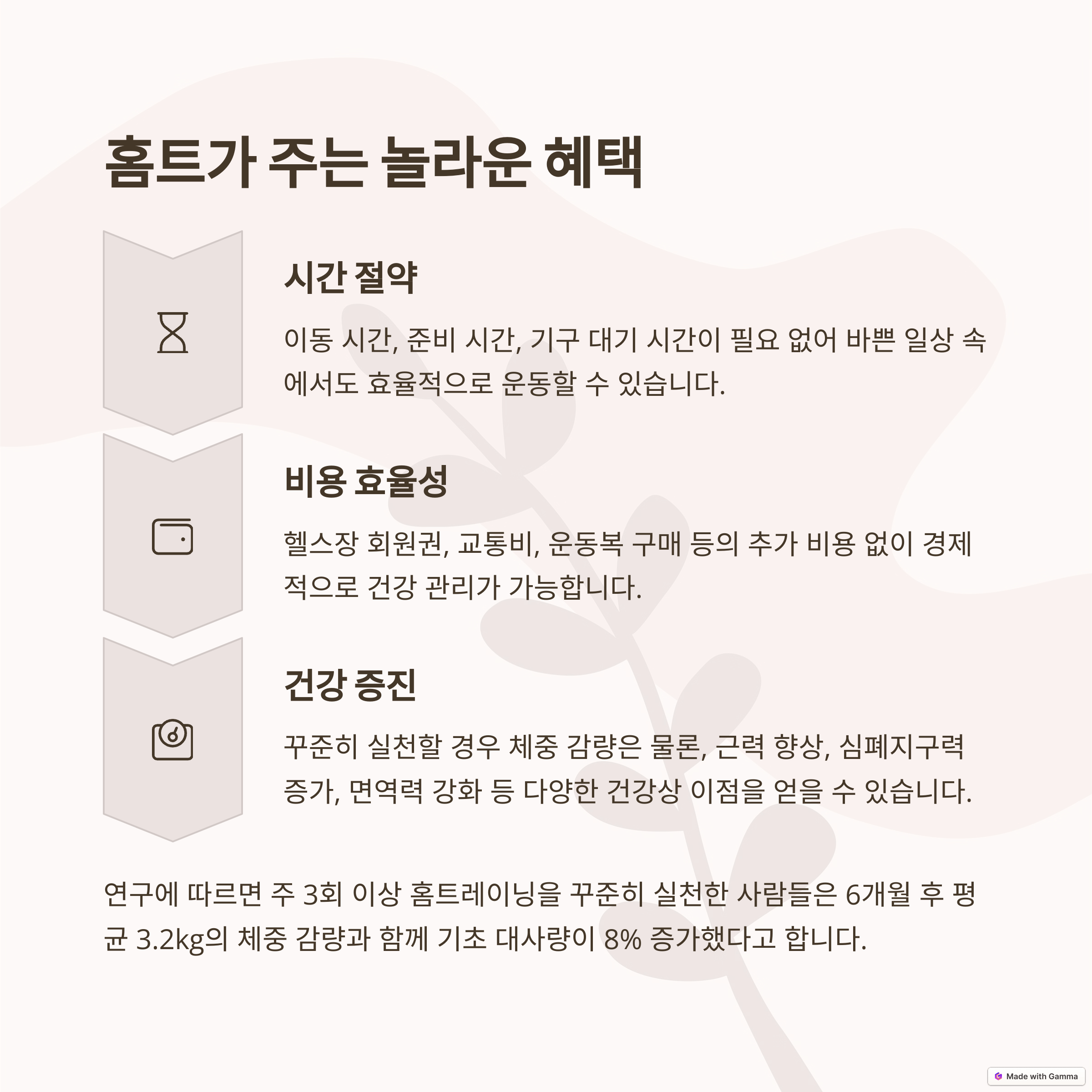 홈트가 주는 놀라운 효과