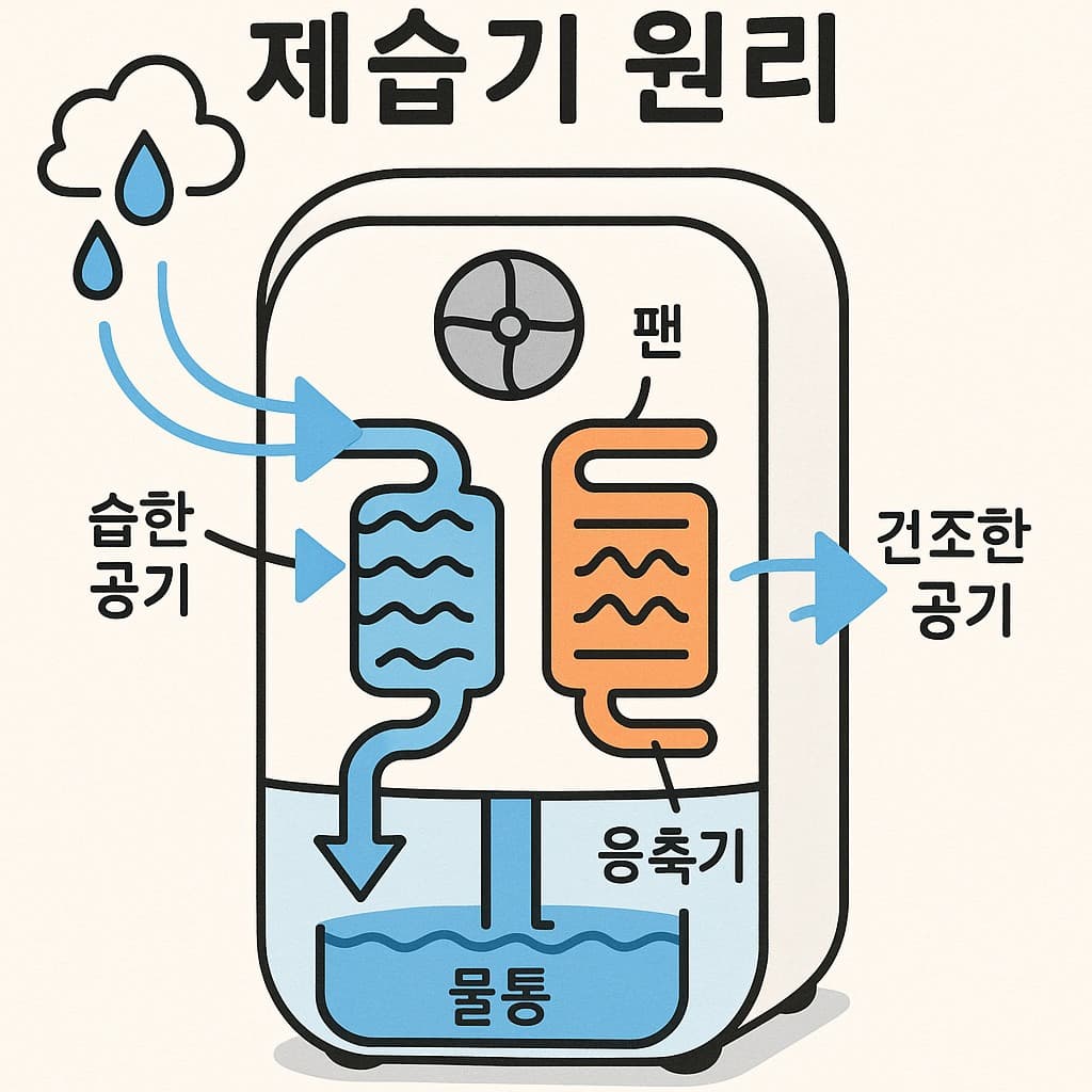 제습기 냉매 순환과 수분 응결 원리