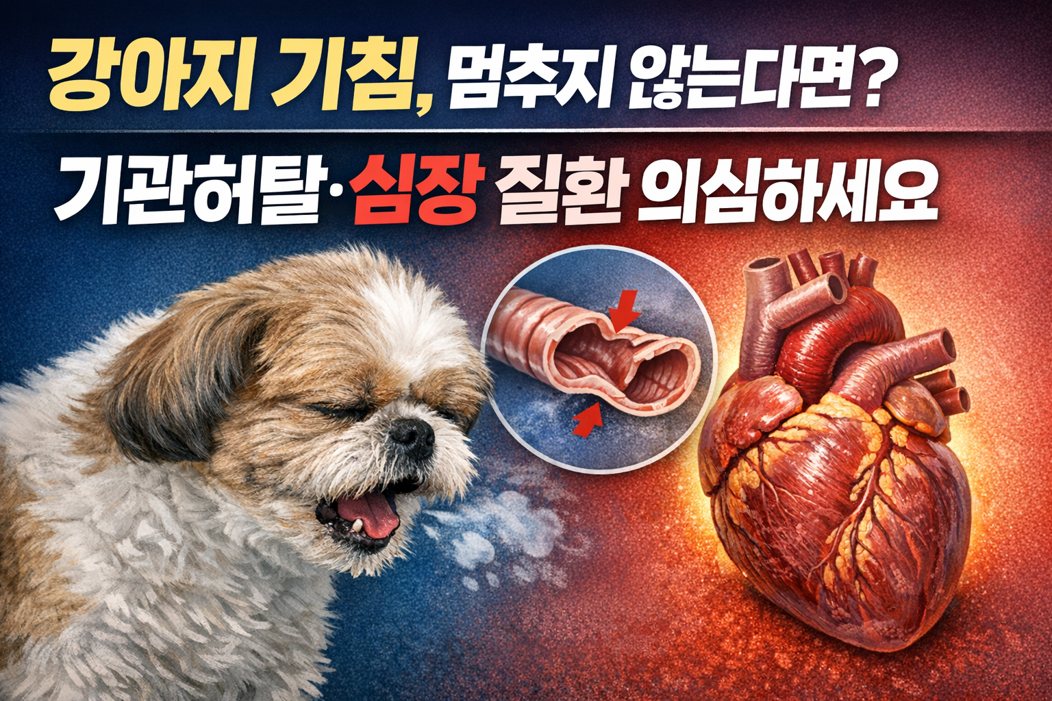 강아지가 기침을 계속한다면