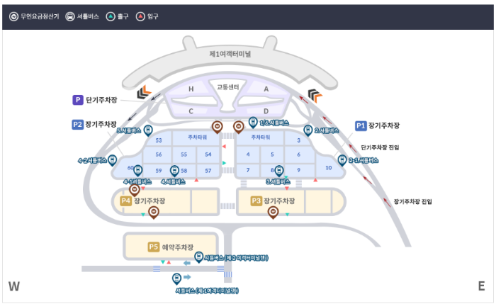 제1여객터미널-주차장-지도