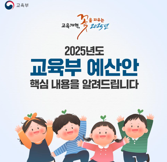 2025 국가장학금과 관련하여 교육부 예산안을 안내한 그림