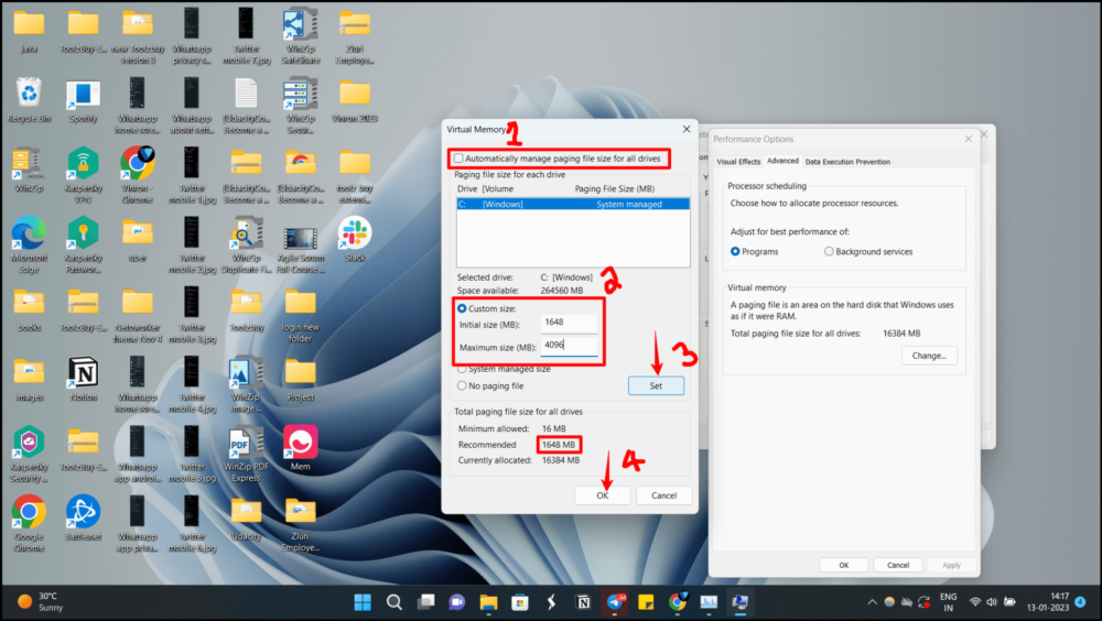 윈도우 가상 메모리 설정