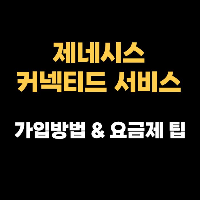 제네시스 커넥티드 서비스 가입방법 &amp; 요금제 팁