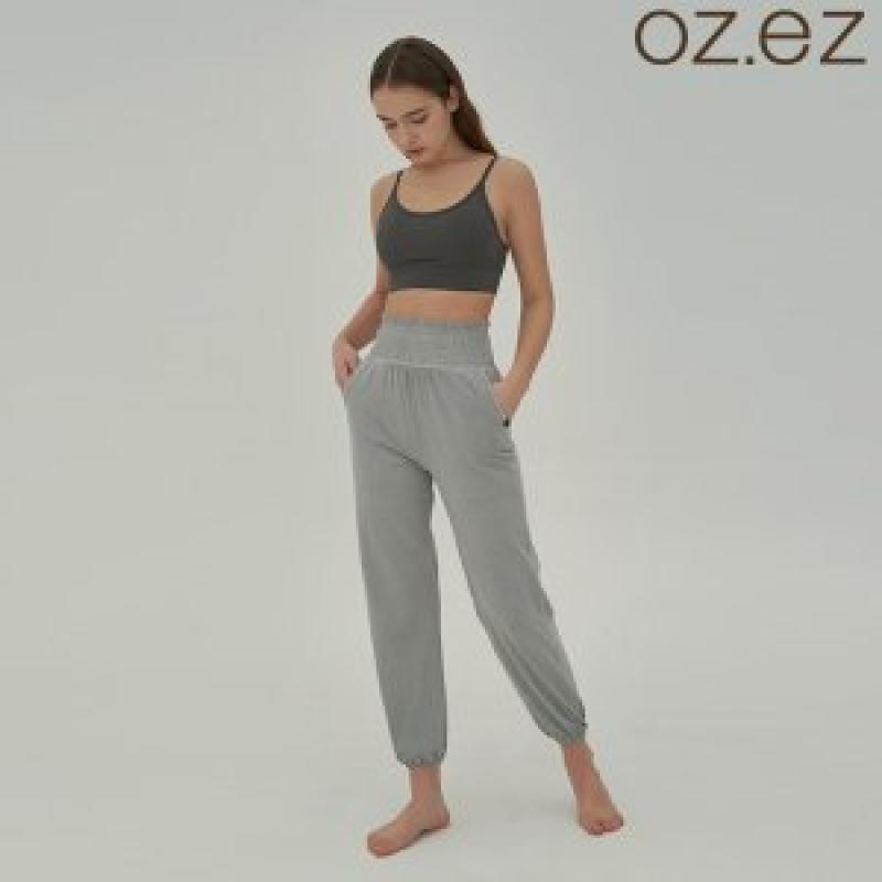 오즈이즈 여성 올리브옐로우 스모킹 팬츠 바지 OZPN2030