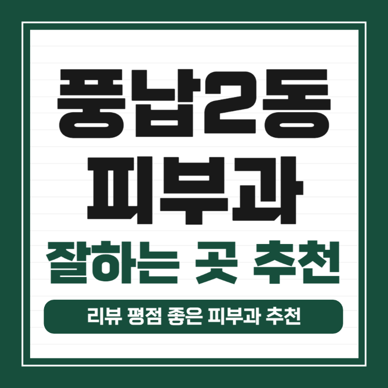 송파구 풍납2동 피부과 유명한 곳 모공 레이저 잘하는 곳 추천 TOP 5