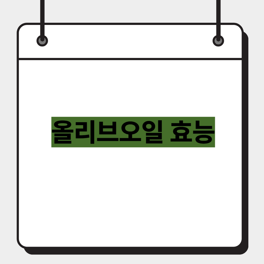 올리브오일 효능