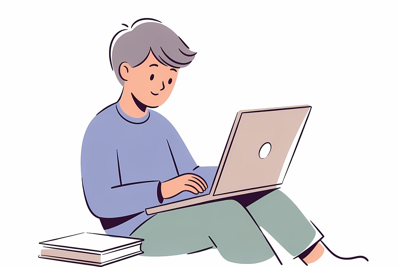 노트북 하는 학생