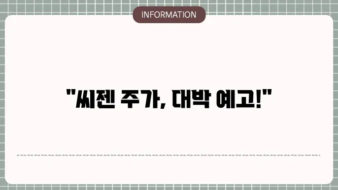 씨젠 주가 전망: 바이오 혁신의 중심