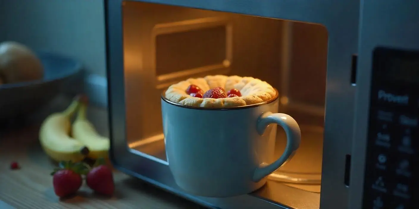 단백질이 풍부한 바나나 프로틴 머그케이크