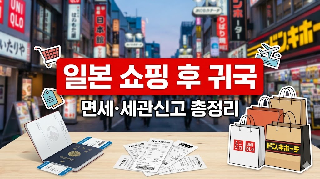 일본 쇼핑 후 귀국: 면세(택스프리)&middot;세관신고 한 번에 끝내는 총정리 (2026 기준)