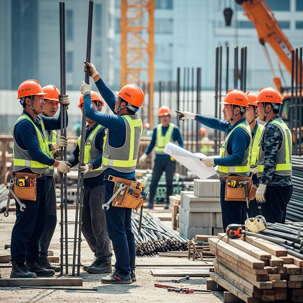 상반기 근로장려금 지급 시기와 예상 금액-건설 근로현장에서 근무하는 근로자들