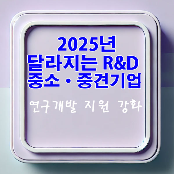 2025년 달라지는 R&D 중소·중견기업 연구개발 지원 강화