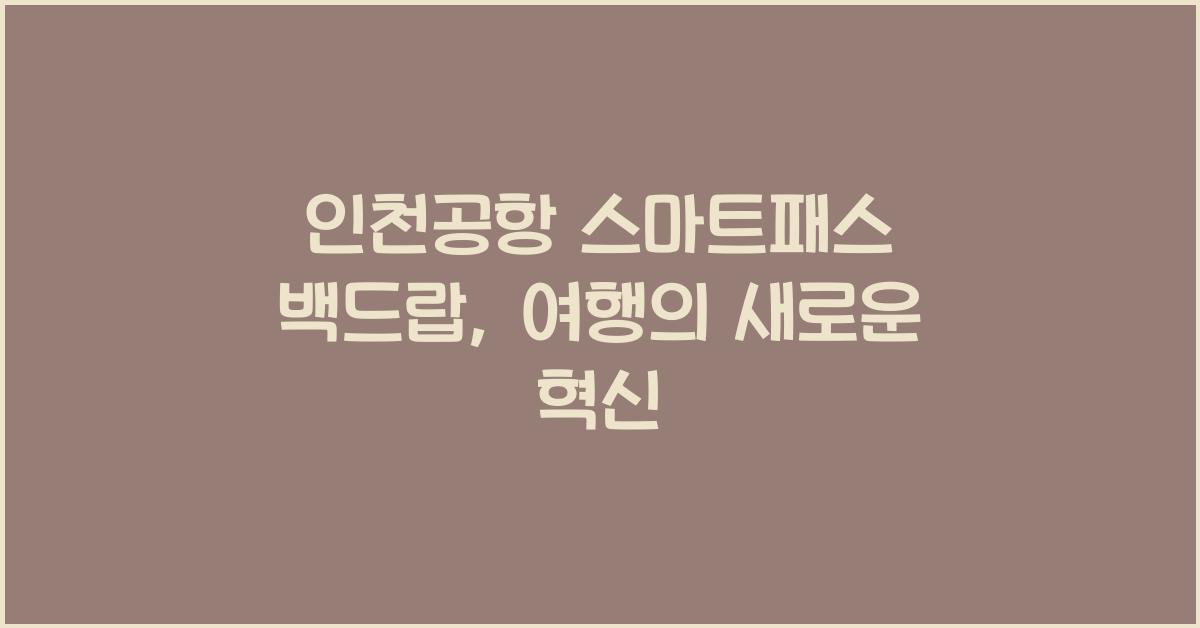 인천공항 스마트패스 백드랍