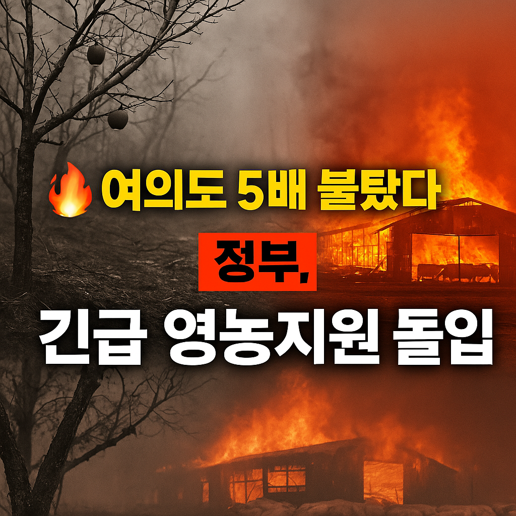“과수원 전소에 가축 7만 마리 폐사…정부, 영농 재개 긴급지원 착수”