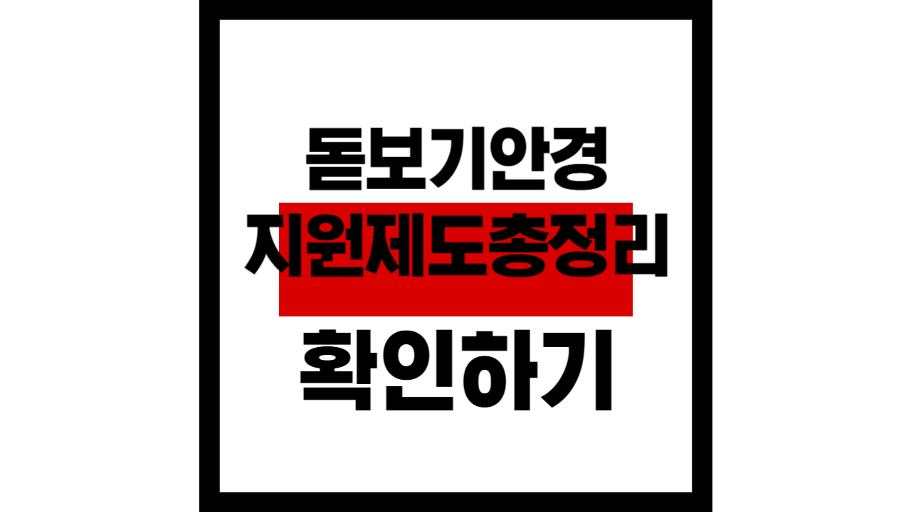 돋보기 안경 지원 제도 총정리