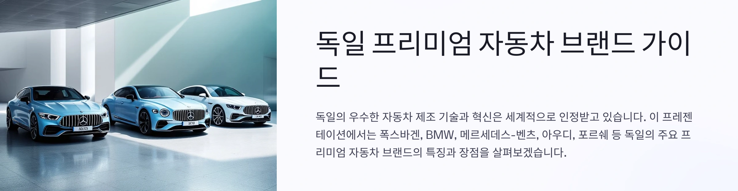 독일 자동차 브랜드 가이드