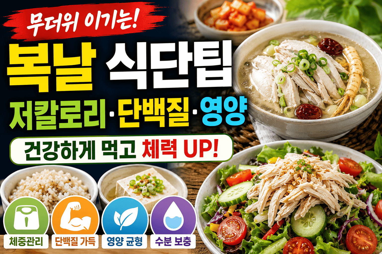 복날 식단팁 (저칼로리, 단백질, 영양)