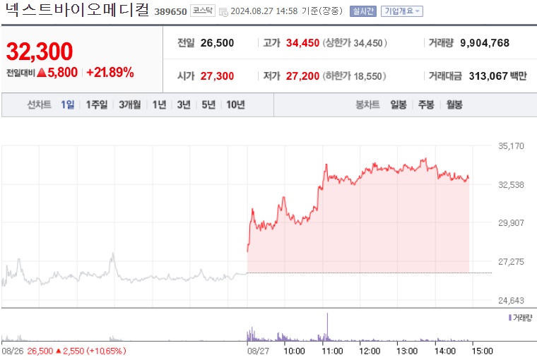 넥스트바이오메디컬 주가
