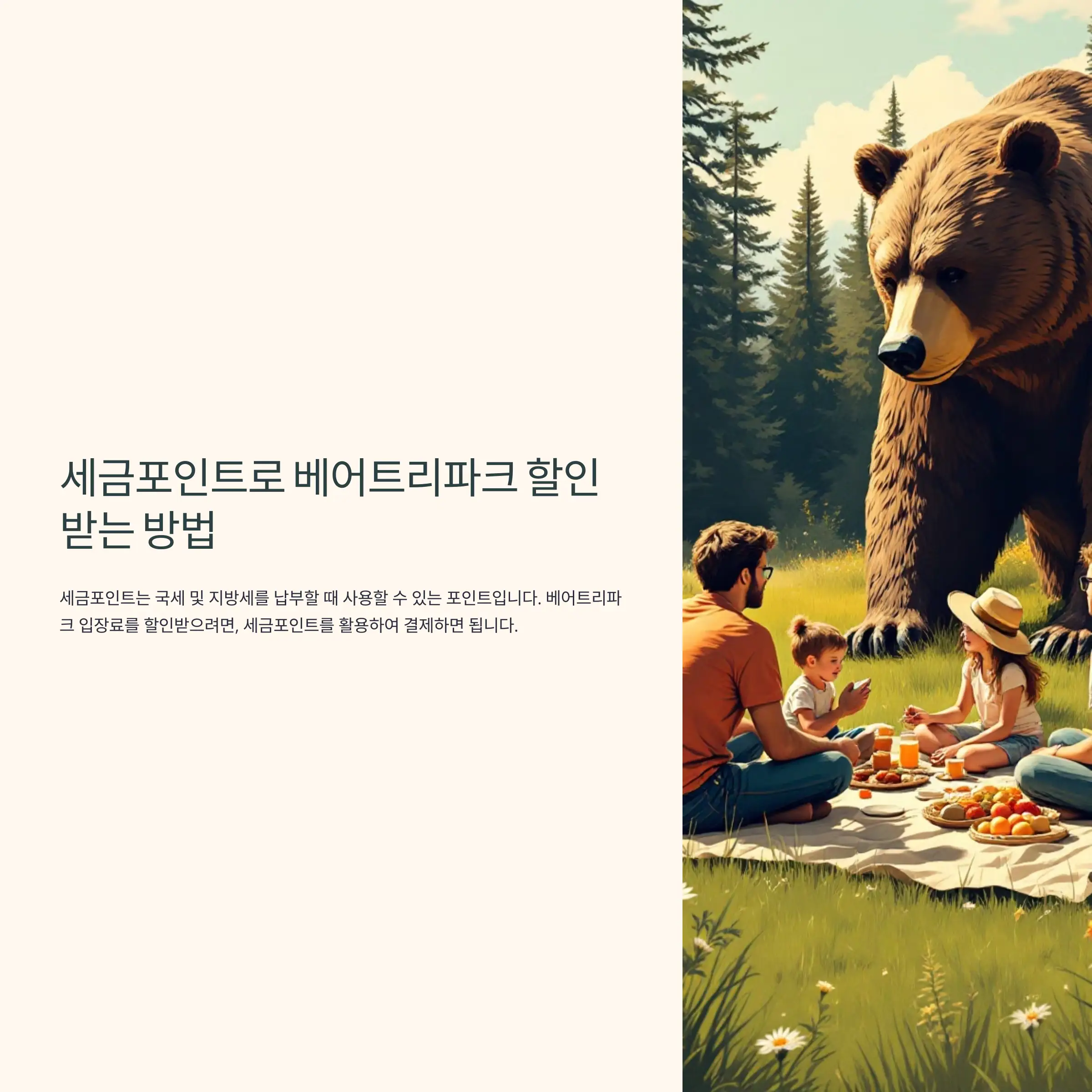 세금포인트로 베어트리파크 할인받는 방법 손택스 앱