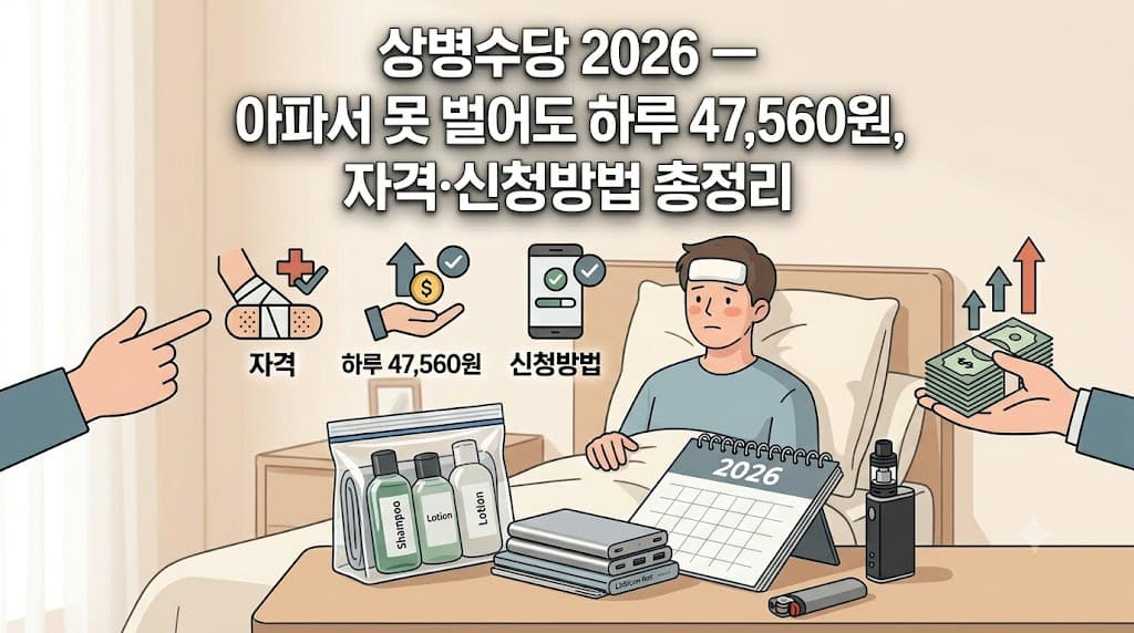 상병수당 2026 하루 47560원 자격조건 시범지역 신청방법 총정리