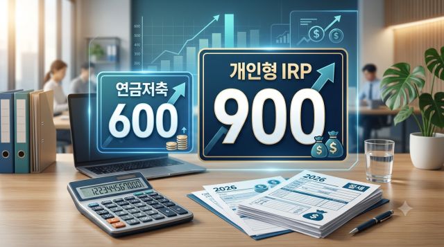 2026년 연금저축 세액공제 한도 600만원과 IRP 합산 900만원 비교