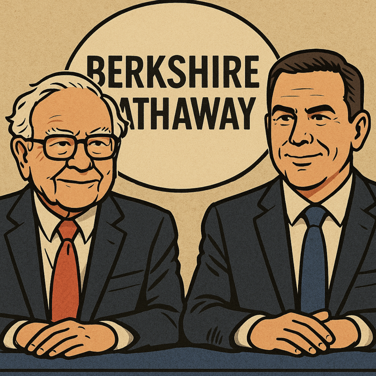 워런 버핏과 차기 CEO 그렉 아벨이 버크셔 해서웨이 연례 주주총회에서 함께한 모습