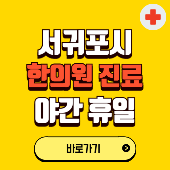 서귀포시 야간 휴일 한의원 한방병원 찾기 ❘ 24시 일요일 주말 연휴 응급진료 추천 잘하는 곳