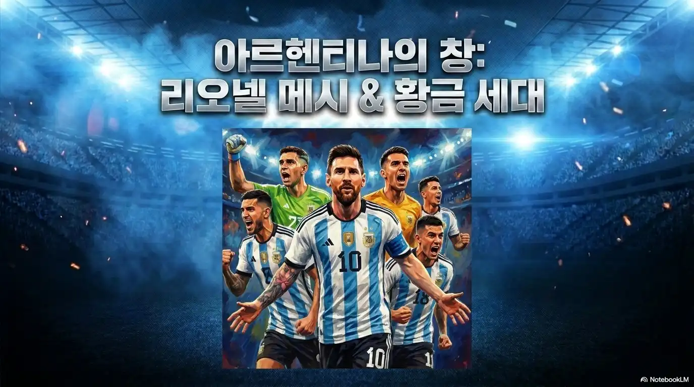 아르헨티나 리오넬 메시와 황금 세대 선수단 포스터