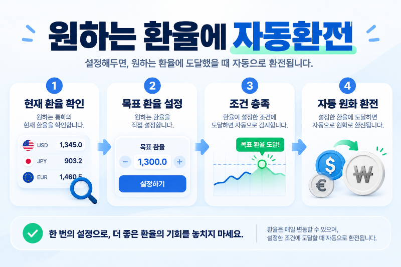 토스 외화통장 목표 환율을 설정해 자동환전하는 기능 설명