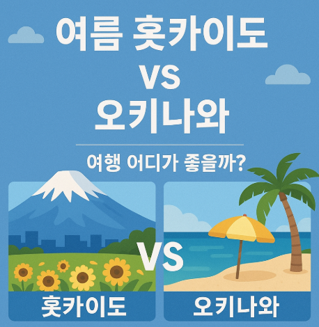 홋카이도 오키나와 여행 비교 이미지