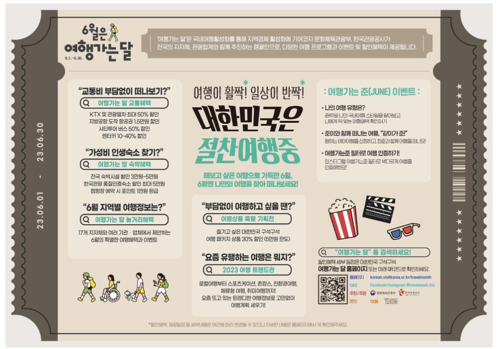 2023 여행가는 달 안내 포스터