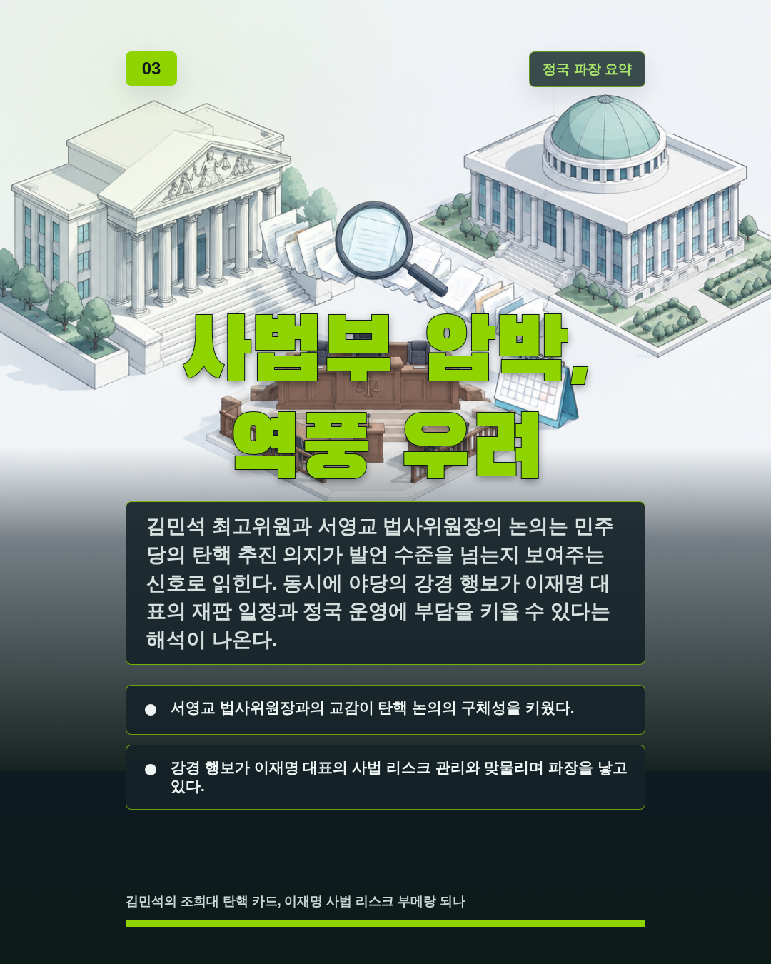 사법부 압박, 역풍 우려