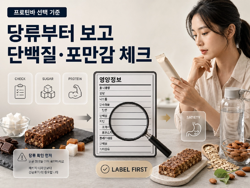 프로틴바 고르기 전 당류&middot;단백질&middot;포만감 먼저 보는 기준